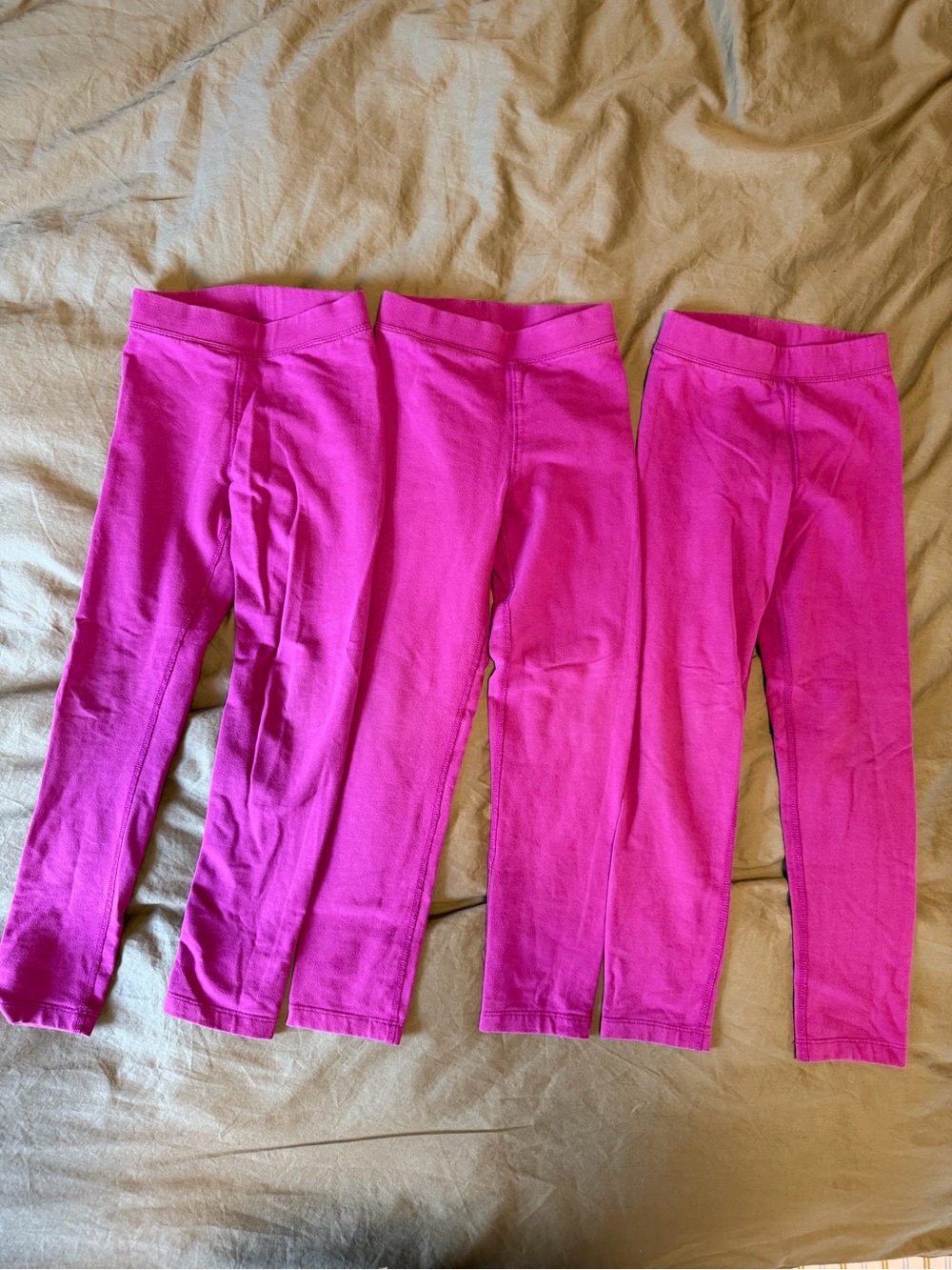 Primary Lot of 3 French Terry Cozy Leggings Raspberry size 7